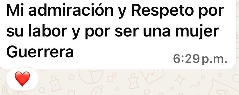 Testimonio recibido por WhatsApp